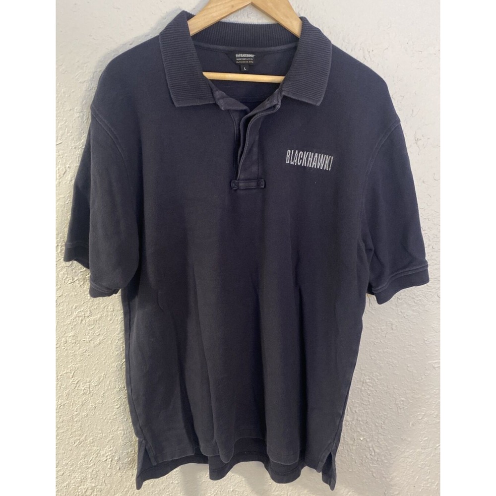 Blackhawk Warrior Wear Mens Navy Blue Tactical Polo Shirt Sleeve Pocket Large L‎